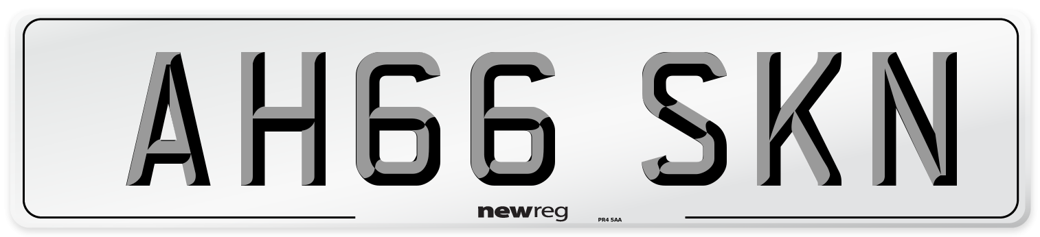 AH66 SKN Number Plate from New Reg
